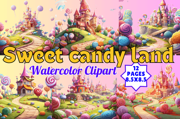 Download Sweet Candy Land Watercolor Clipart - Land Collection