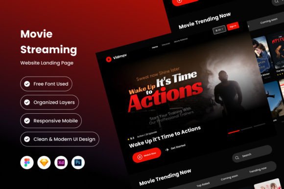 Download Vidmov - Movie Streaming Landing Page V1 - Land Collection