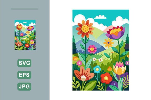 Download Colorful Flowers Landscape Background - Land Collection