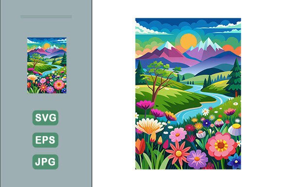 Download Colorful Flowers Landscape Background - Land Collection