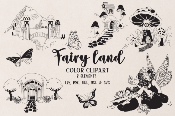 Download Fairy Land Cartography Black Silhouettes - Land Collection