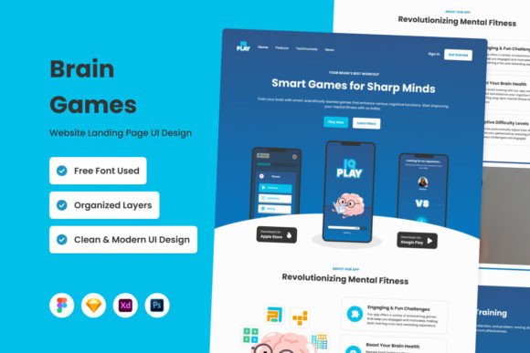 Download IQPlay - Brain Games Landing Page V1 - Land Collection