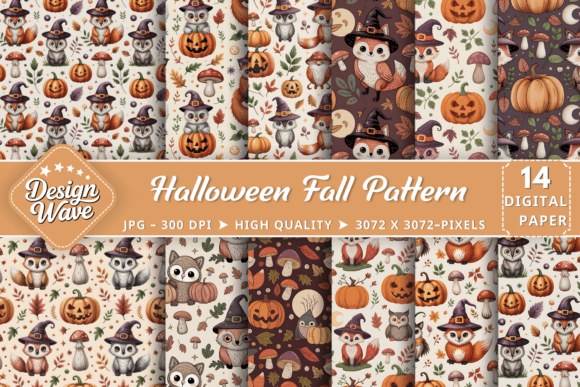Download Halloween Fall Digital Pattern - Fall digital pattern Collection