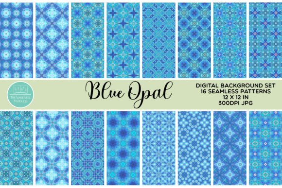 Download Blue Opal Seamless Background Textures - Blue Collection