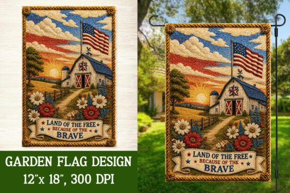 Download Land of the Free Garden Flag PNG - Land Collection