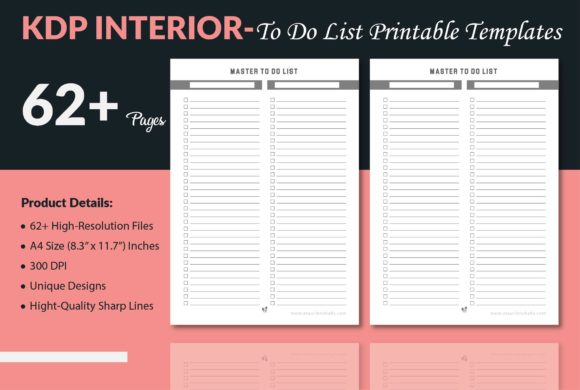 Download To-Do List Printable Templates - KDP - Premium Bundle