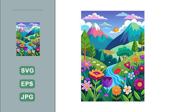 Download Colorful Flowers Landscape Background - Land Collection