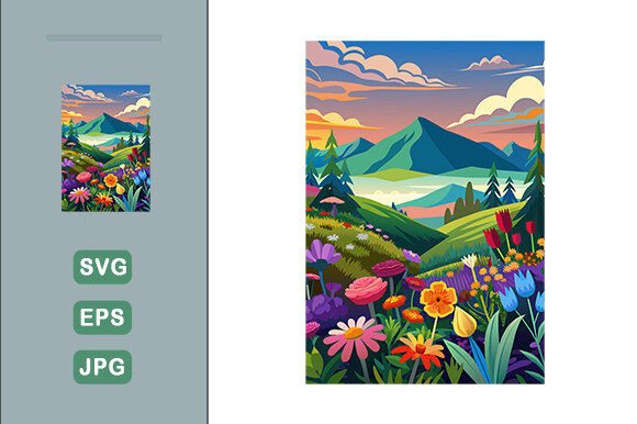 Download Colorful Flowers Landscape Background - Land Collection