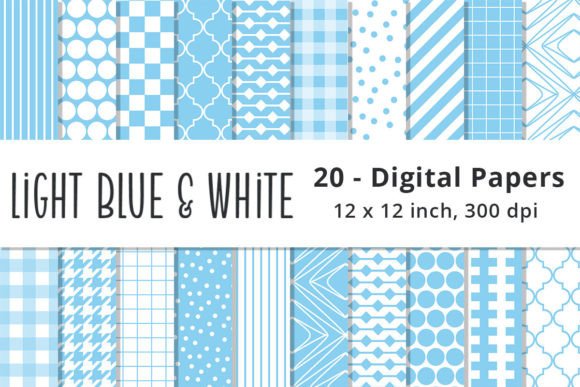 Download Light Blue and White Scrapbook Papers - Blue Collection