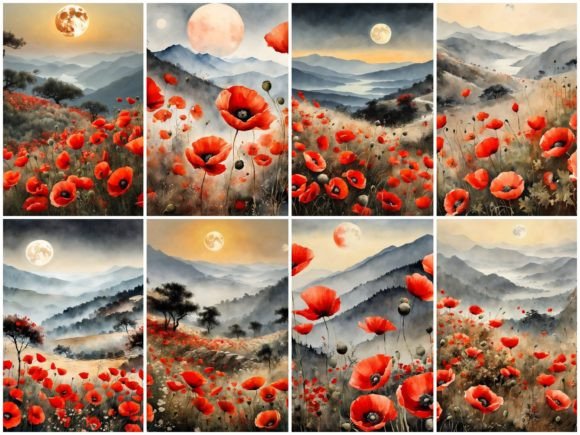 Download 32 Images Poppy Landscape Painting - Land Collection