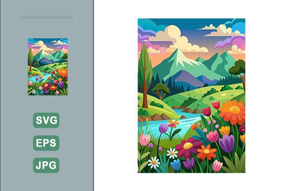 Download Colorful Flowers Landscape Background - Land Collection
