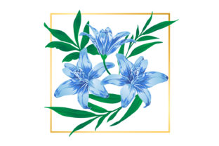 Download Vintage Blue Floral Flower Illustrations - Blue Collection