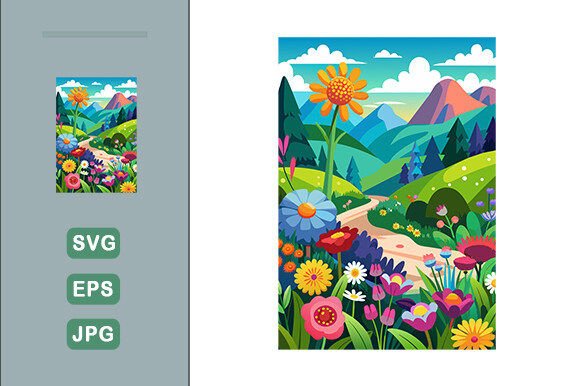 Download Colorful Flowers Landscape Background - Land Collection