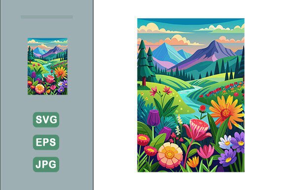 Download Colorful Flowers Landscape Background - Land Collection